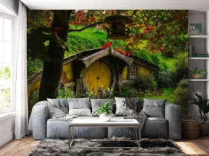 Clearance Sprookjeshuis in het bos fotobehang Kinderkamer