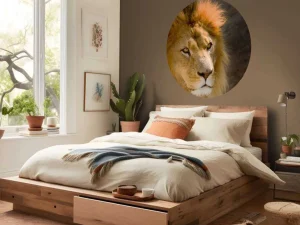 Online Starende Leeuw Close-Up fotobehang Dieren