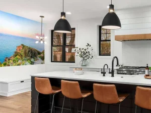 Hot Stenen trap naar zee fotobehang Architectuur