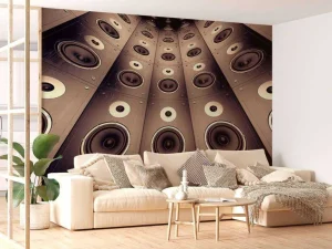 Clearance Stereoboxen wand fotobehang Tienerkamer