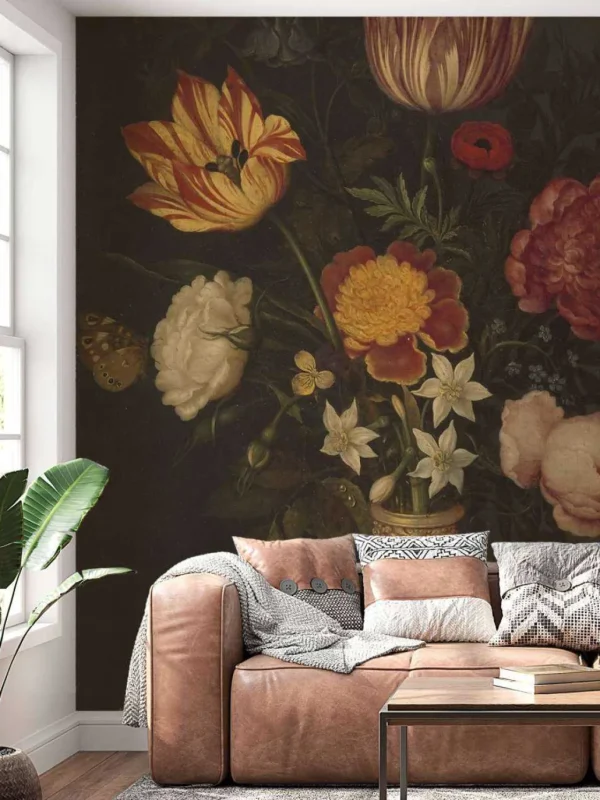 Online Stilleven met bloemen in een Wan-li vaas fotobehang Kunst & Design | Bloemen
