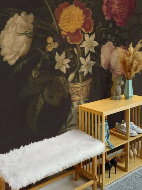 Online Stilleven met bloemen in een Wan-li vaas fotobehang Kunst & Design | Bloemen