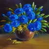 New Stilleven van een vaas met blauwe bloemen fotobehang Kunst & Design | Bloemen