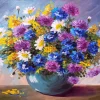 Hot Stilleven van een vaas met kleurrijke bloemen fotobehang Bloemen | Kunst & Design