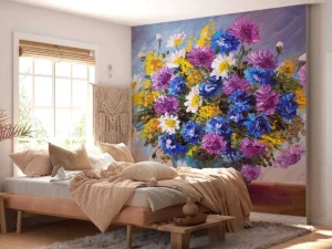 Hot Stilleven van een vaas met kleurrijke bloemen fotobehang Bloemen | Kunst & Design