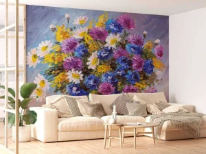 Hot Stilleven van een vaas met kleurrijke bloemen fotobehang Bloemen | Kunst & Design