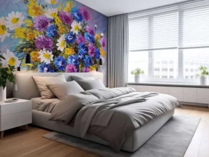Hot Stilleven van een vaas met kleurrijke bloemen fotobehang Bloemen | Kunst & Design