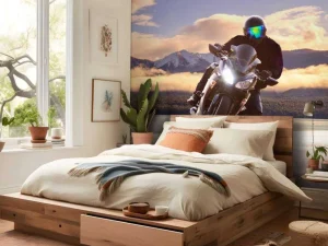 Clearance Stoere motorrijder fotobehang Tienerkamer | Transport