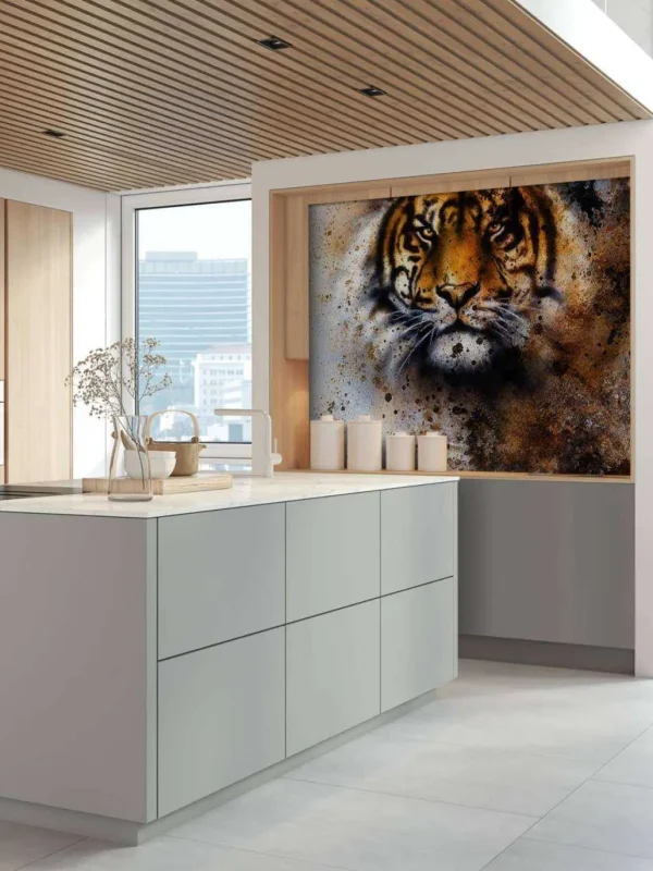New Stoere tijger schilderij fotobehang Tienerkamer