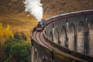 Online Stoomtrein in Schotland fotobehang Transport