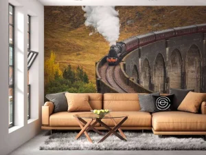 Online Stoomtrein in Schotland fotobehang Transport