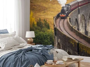 Online Stoomtrein in Schotland fotobehang Transport