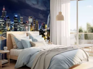 Sale Sydney in de avond fotobehang Architectuur