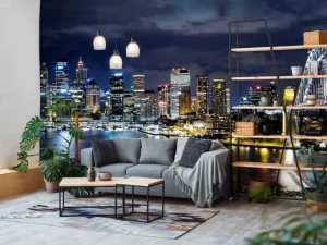 Sale Sydney in de avond fotobehang Architectuur