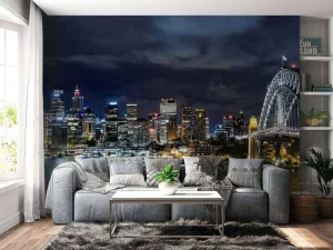 Sale Sydney in de avond fotobehang Architectuur