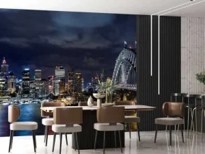 Sale Sydney in de avond fotobehang Architectuur