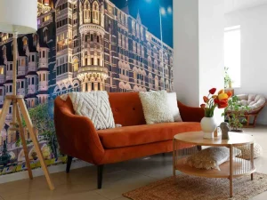 Discount Tai Mahal Palace in de avond fotobehang Architectuur