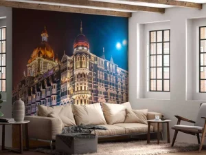 Discount Tai Mahal Palace in de avond fotobehang Architectuur