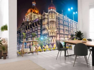 Discount Tai Mahal Palace in de avond fotobehang Architectuur