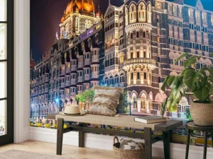 Discount Tai Mahal Palace in de avond fotobehang Architectuur