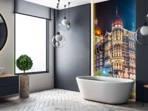 Discount Tai Mahal Palace in de avond fotobehang Architectuur