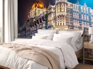 Discount Tai Mahal Palace in de avond fotobehang Architectuur