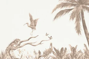 New Tak met jungle dieren in taupe Kinderkamer | Dieren