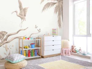 New Tak met jungle dieren in taupe Kinderkamer | Dieren