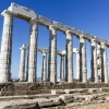 Online Tempel van Poseidon fotobehang Architectuur