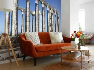 Online Tempel van Poseidon fotobehang Architectuur
