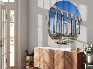 Online Tempel van Poseidon fotobehang Architectuur