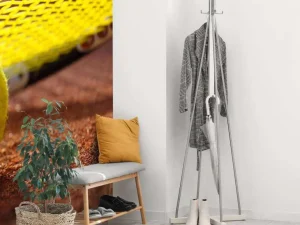 Sale Tennisbal op een tennisbaan met zonlicht fotobehang Tienerkamer | Kinderkamer