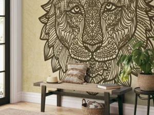 New Tijger hoofd met een grunge achtergrond+ fotobehang Hobbykamer | Gang