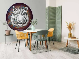 New Tijger in de ruimte vector fotobehang Tienerkamer | Kinderkamer