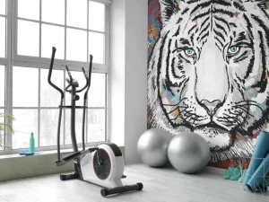 New Tijger in de ruimte vector fotobehang Tienerkamer | Kinderkamer