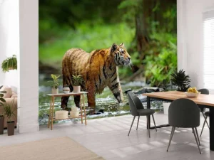 New Tijger in Russische natuur fotobehang Dieren
