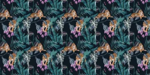 Fashion Tijgers, bladeren en bloemen Bloemen