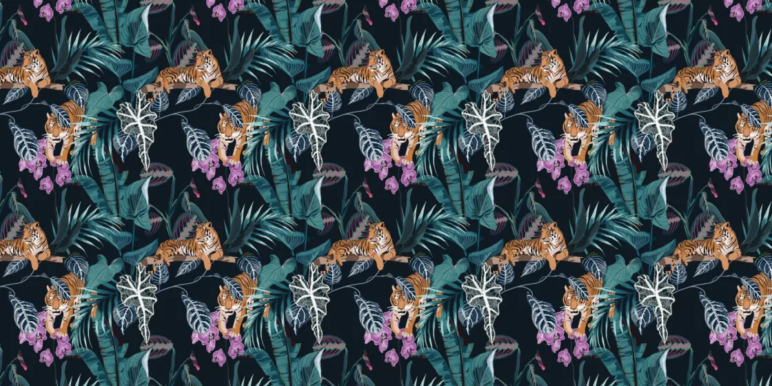 tijgers_bladeren_en_bloem_0.webp Fashion Tijgers, bladeren en bloemen Bloemen