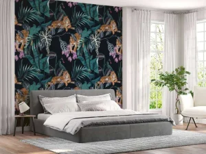 Fashion Tijgers, bladeren en bloemen Bloemen