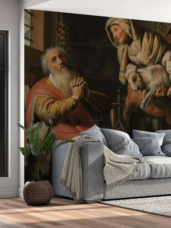 Online Tobit en Anna met het bokje fotobehang Kunst & Design