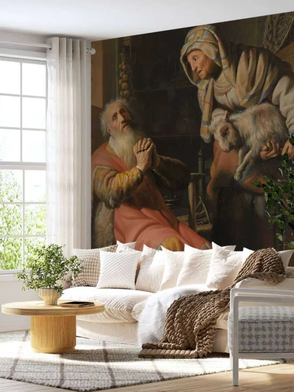 Online Tobit en Anna met het bokje fotobehang Kunst & Design