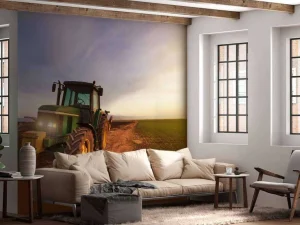 Best Tractor op een landweg fotobehang Transport