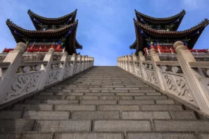 Best Trap naar Chinese tempel fotobehang Architectuur