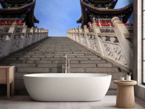 Best Trap naar Chinese tempel fotobehang Architectuur