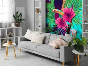 Fashion Trendy jungle print fotobehang Dieren | Bloemen