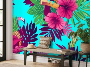 Fashion Trendy jungle print fotobehang Dieren | Bloemen