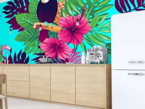 Fashion Trendy jungle print fotobehang Dieren | Bloemen