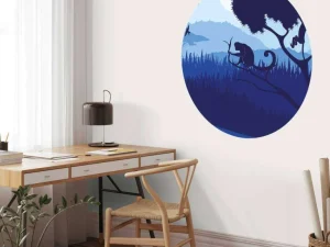 Hot Tropen in het blauw fotobehang Hobbykamer | Dieren