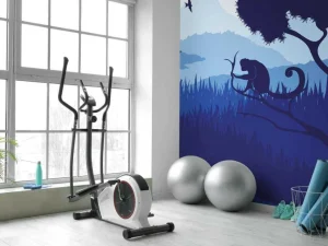 Hot Tropen in het blauw fotobehang Hobbykamer | Dieren