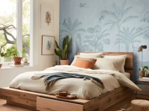 Hot Tropisch dierenjungle blauw Kinderkamer